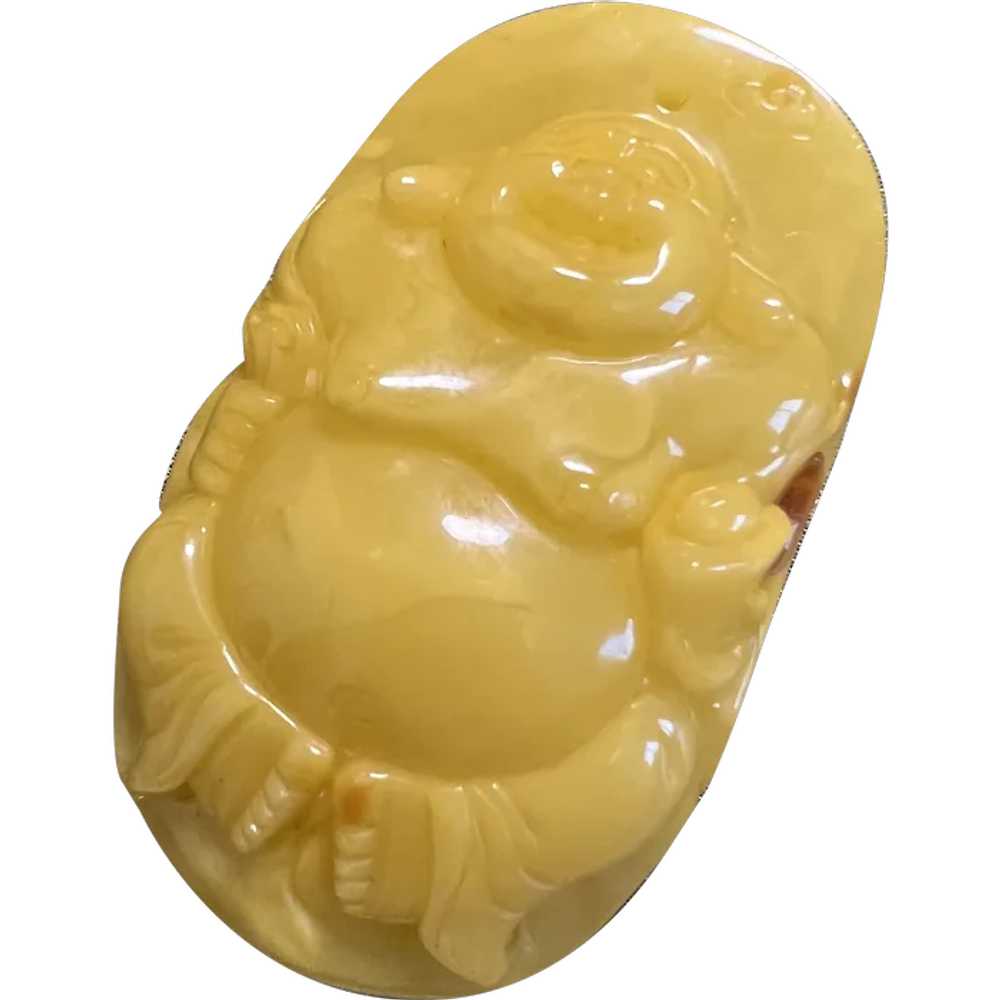 Gorgeous Amber Buddha Pendant - image 1