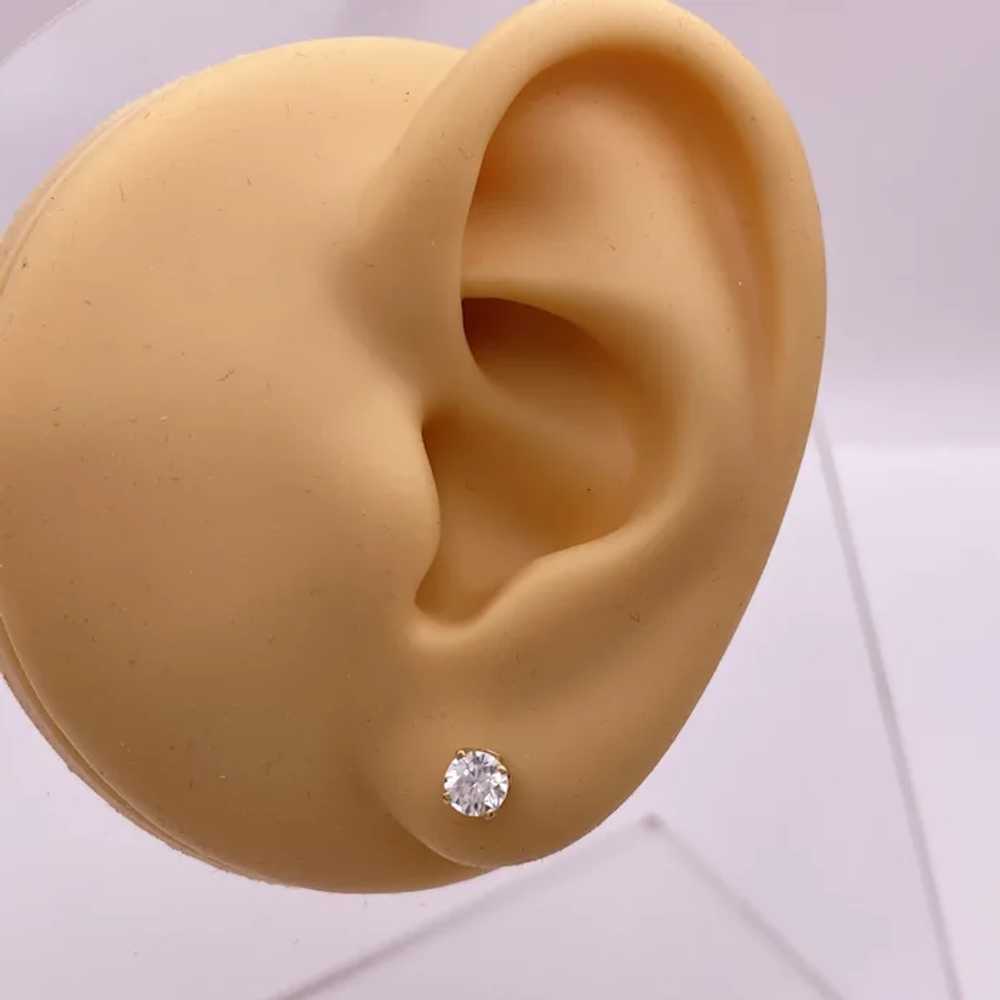 White Spinel Stud Earrings 14K Gold .56 Carat TW - image 2