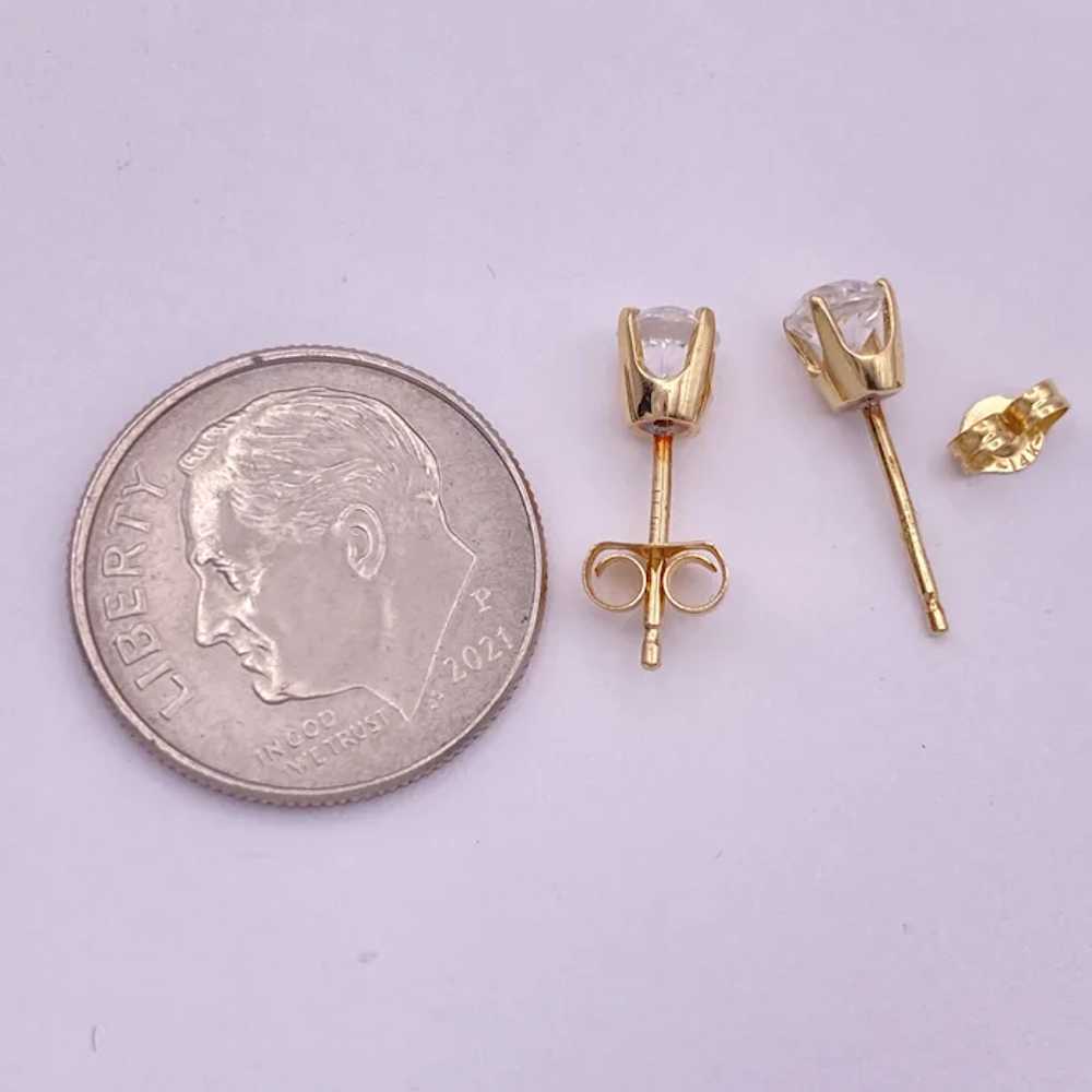 White Spinel Stud Earrings 14K Gold .56 Carat TW - image 4