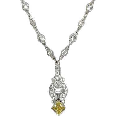 Art Deco Platinum and Gold Diamond Necklace