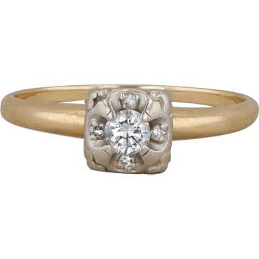 14k Yellow Gold Diamond Engagement Ring - image 1