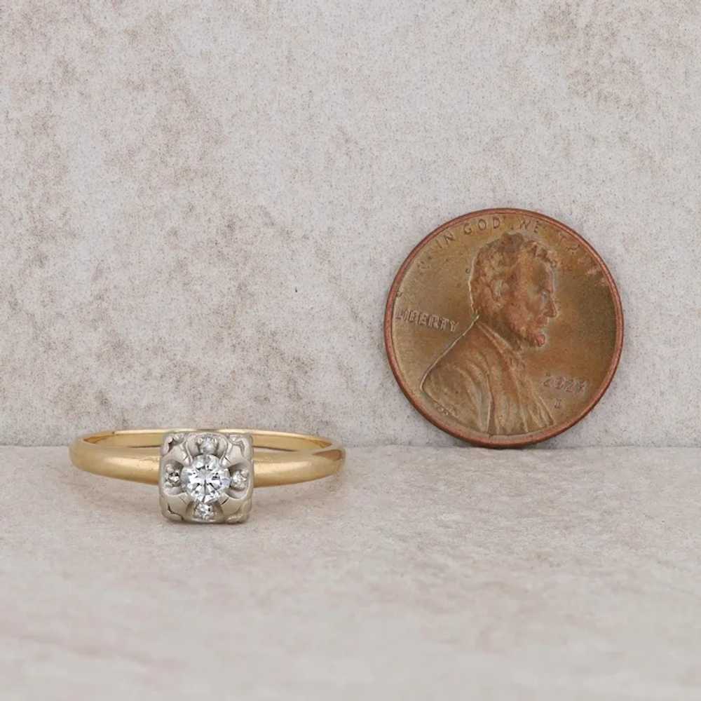 14k Yellow Gold Diamond Engagement Ring - image 5