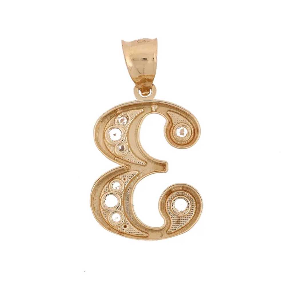 Number 3 Charm Pendant 10K Yellow Gold Cubic Zirc… - image 4