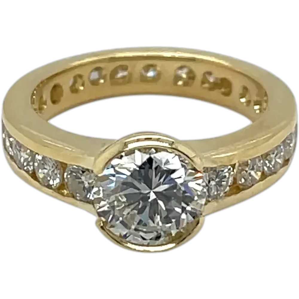 18K Yellow Gold Diamond Engagement Ring - image 1