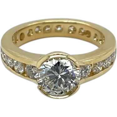 18K Yellow Gold Diamond Engagement Ring - image 1