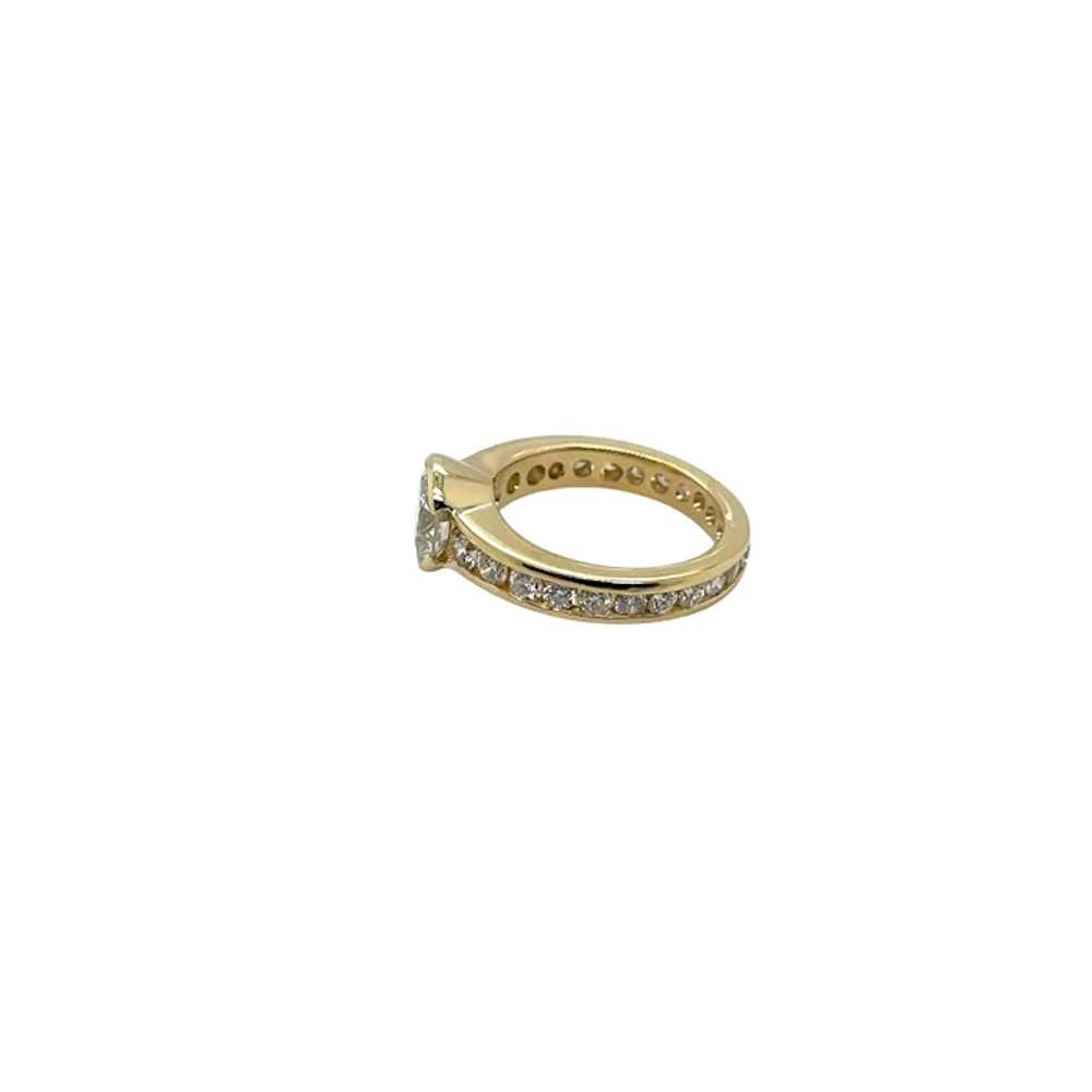 18K Yellow Gold Diamond Engagement Ring - image 2