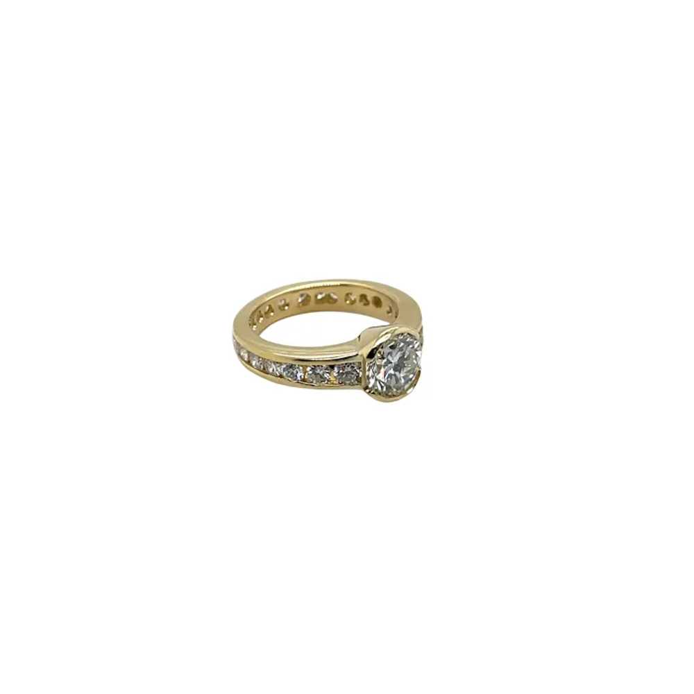 18K Yellow Gold Diamond Engagement Ring - image 4