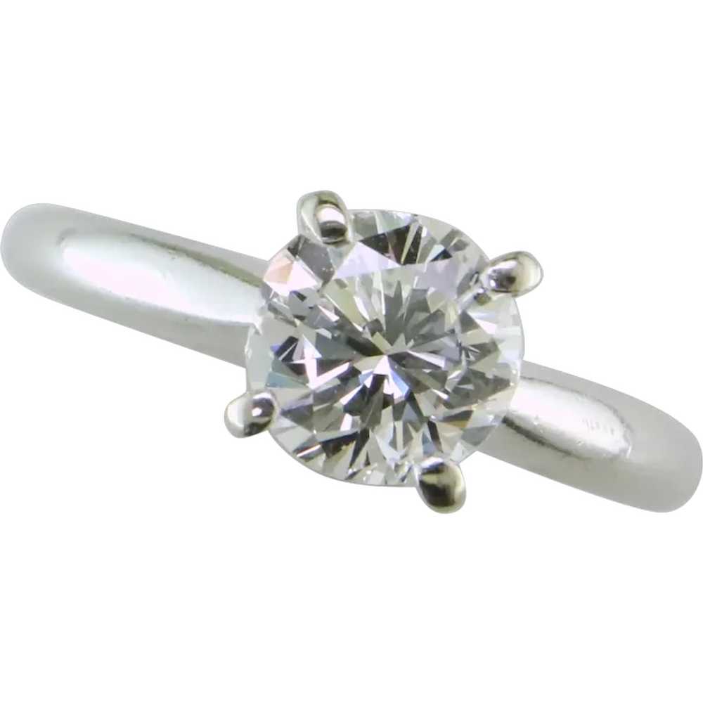 14K White Gold 4 Prong Solitaire Ring - image 1