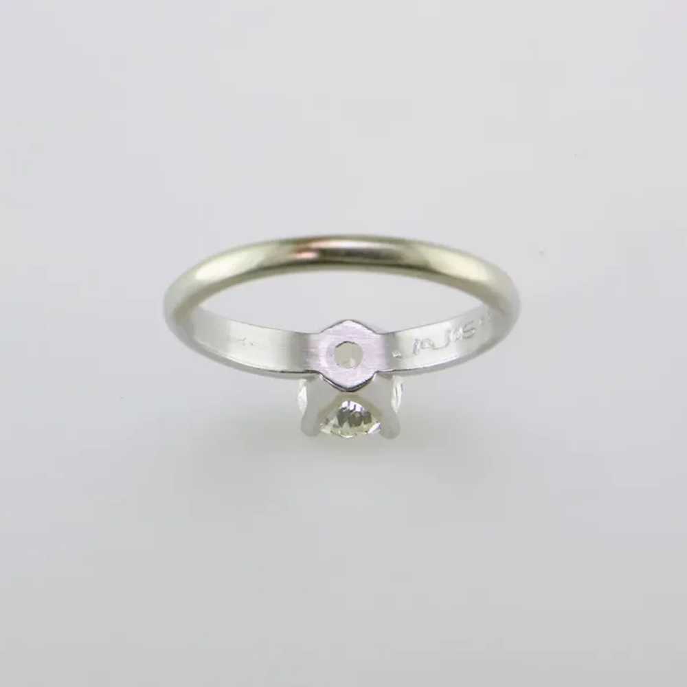 14K White Gold 4 Prong Solitaire Ring - image 4