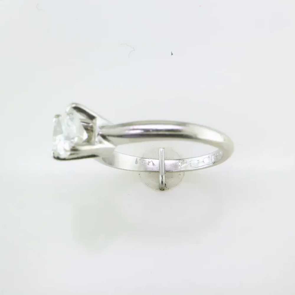 14K White Gold 4 Prong Solitaire Ring - image 5