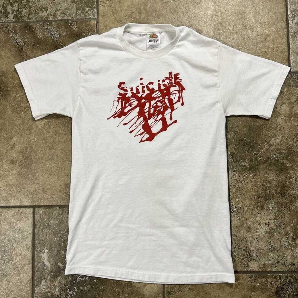 Vintage Suicide Band Tee Shirt Adult Small White … - image 1