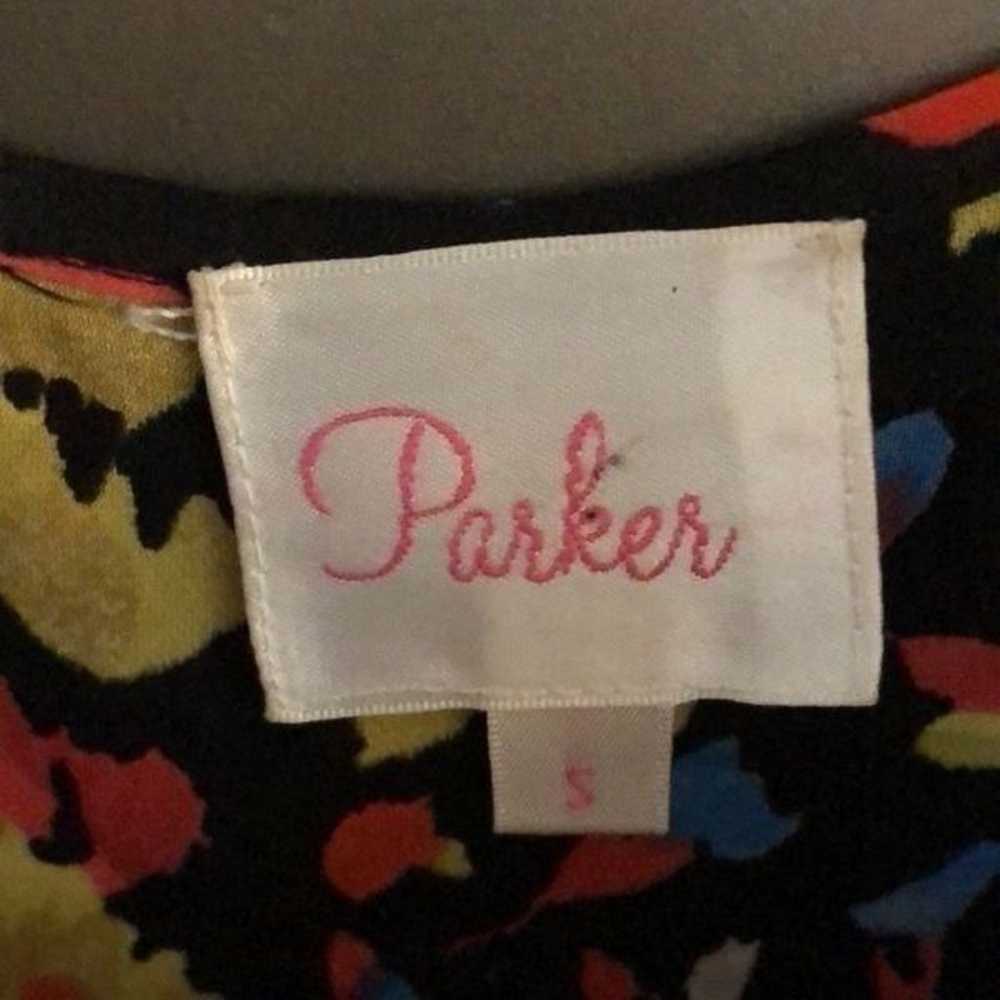 Parker 100% silk Black and blue gold red floral p… - image 3