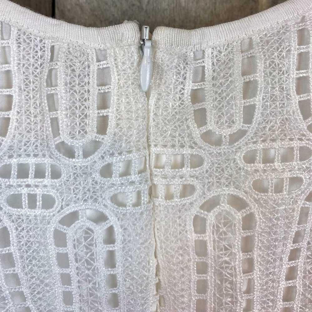 L.K. Bennett Wave Lace Blouse in White Size 8. - image 6