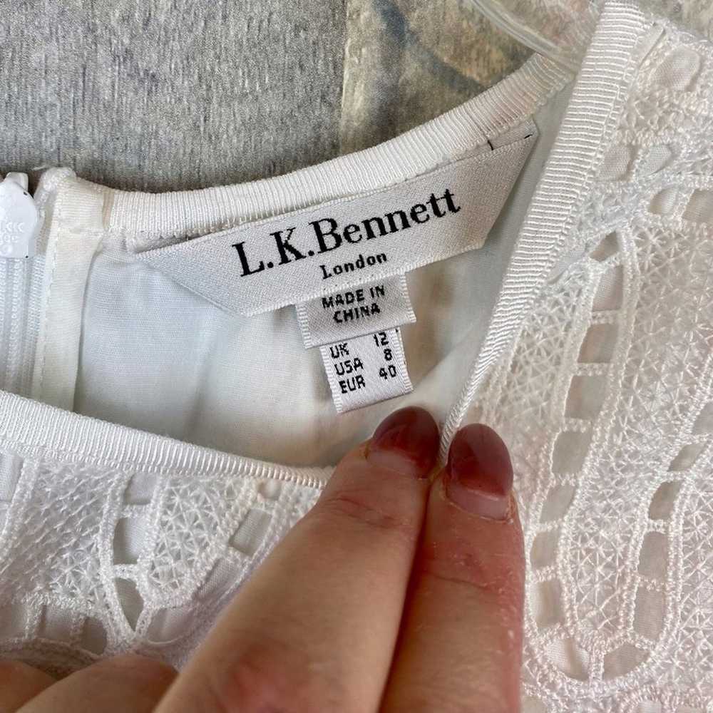 L.K. Bennett Wave Lace Blouse in White Size 8. - image 8