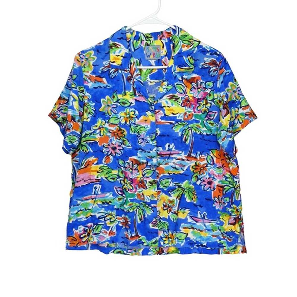 Vintage Jams World Hawaiian Shirt Floral L Tropic… - image 1