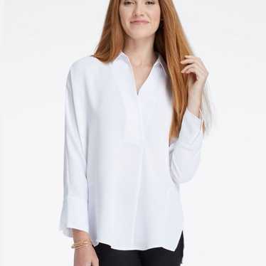 NIC + ZOE FLOWING EASY BLOUSE IN PAPER WHITE SIZE… - image 1