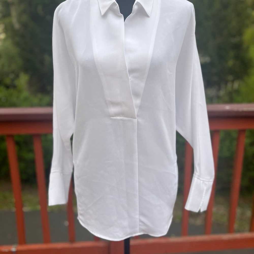 NIC + ZOE FLOWING EASY BLOUSE IN PAPER WHITE SIZE… - image 3