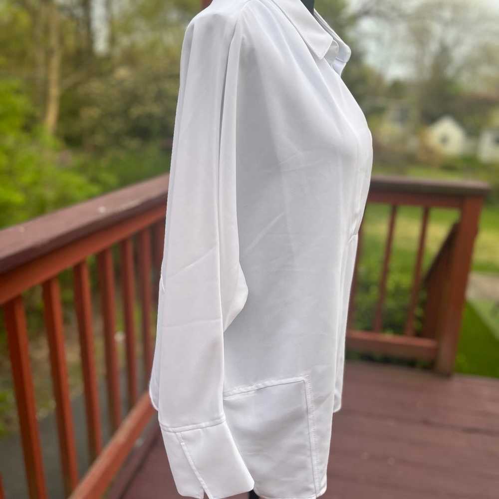 NIC + ZOE FLOWING EASY BLOUSE IN PAPER WHITE SIZE… - image 8