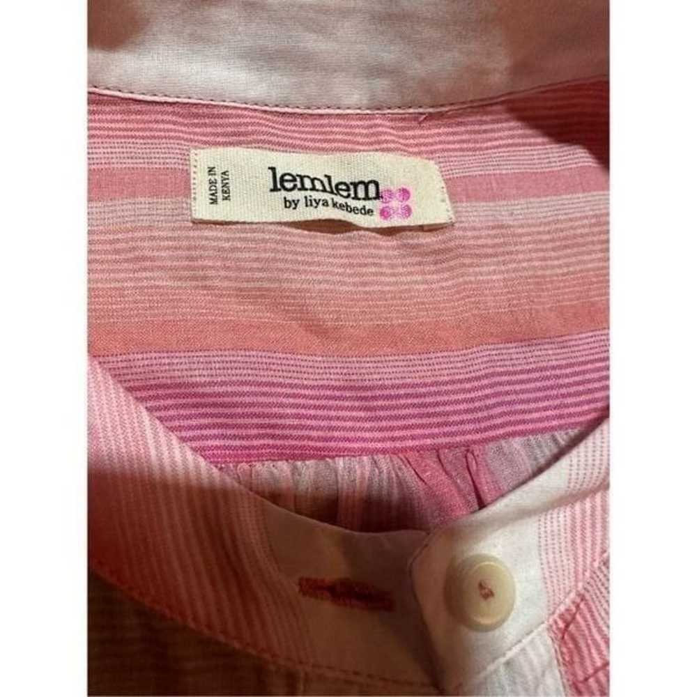 Lemlem pink striped tunic swim cover sz large - image 3