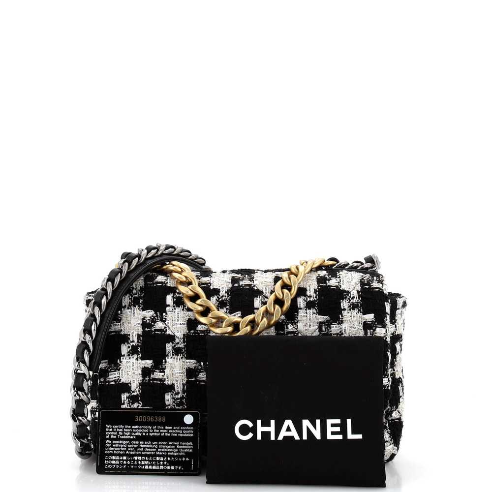 Chanel 19 Flap Bag Quilted Houndstooth Tweed and … - image 2