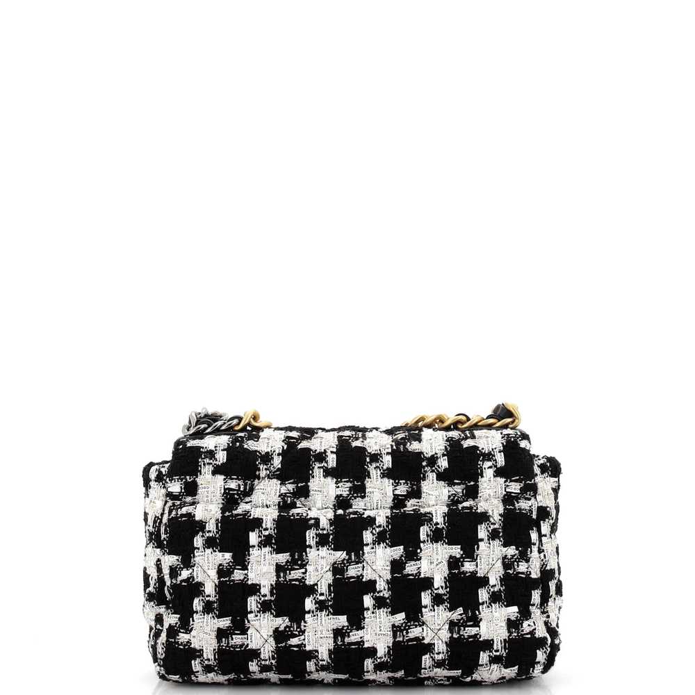 Chanel 19 Flap Bag Quilted Houndstooth Tweed and … - image 4