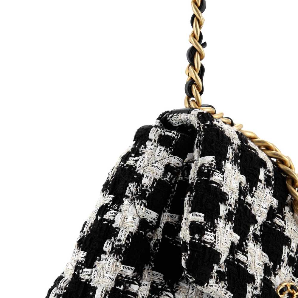 Chanel 19 Flap Bag Quilted Houndstooth Tweed and … - image 7