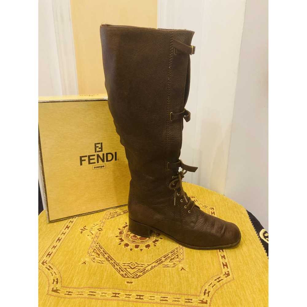 Fendi Leather riding boots - image 2