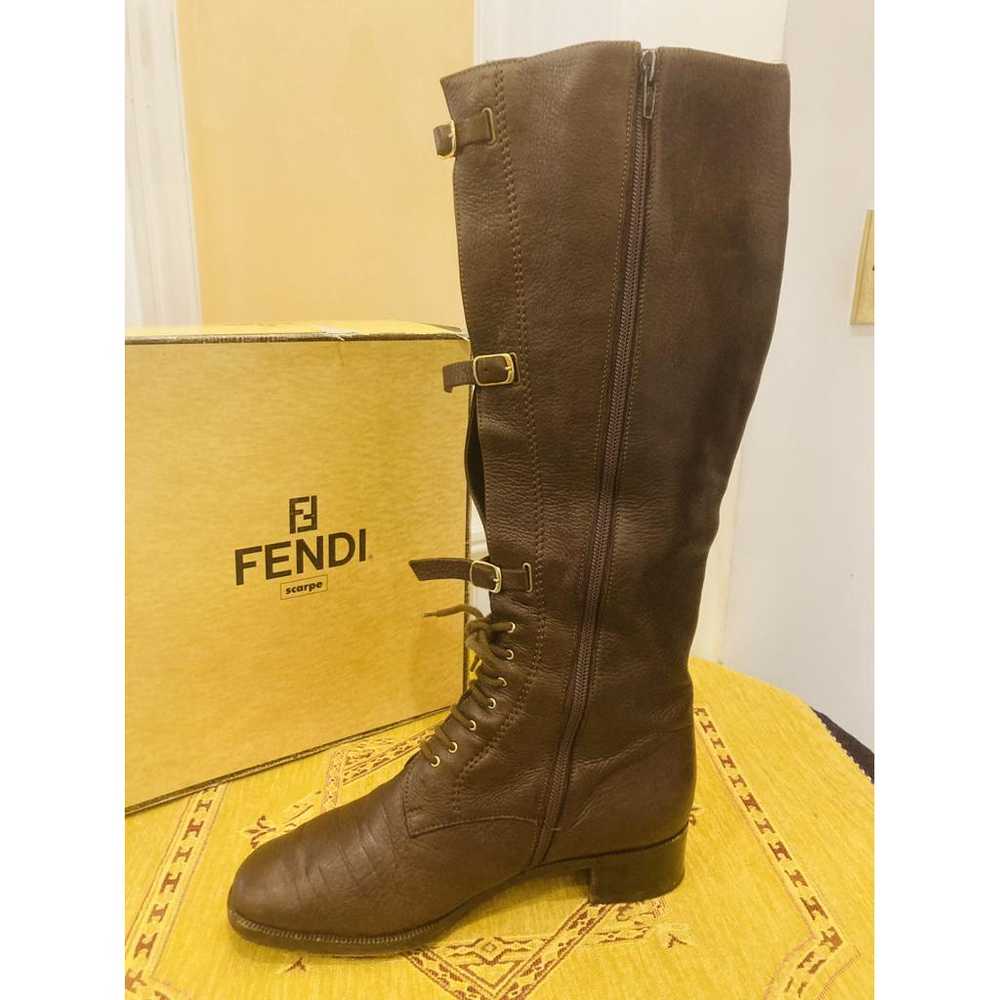 Fendi Leather riding boots - image 3