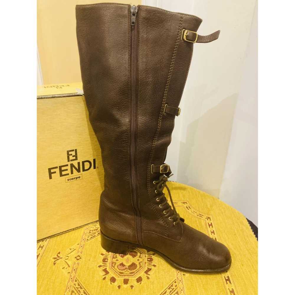 Fendi Leather riding boots - image 5