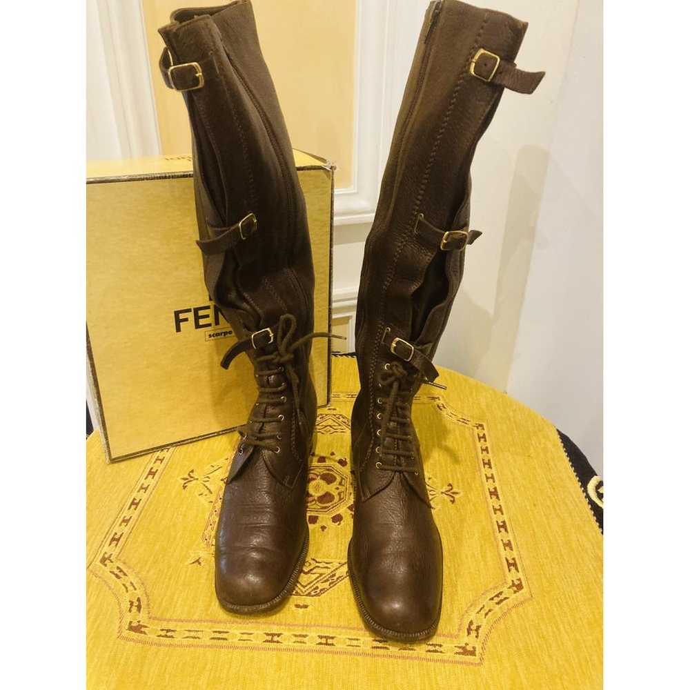 Fendi Leather riding boots - image 8