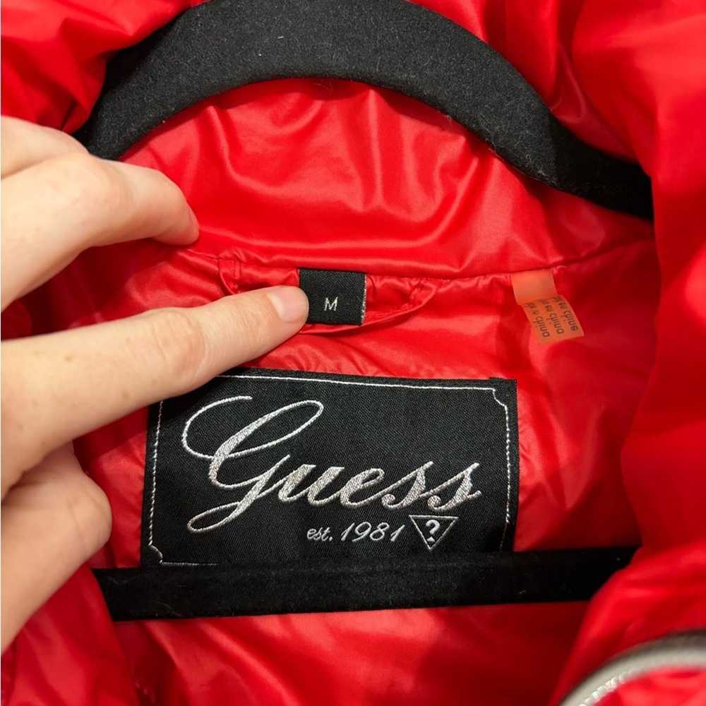 Guess Bright Red Down-Filled Puffer Coat - Size M - image 4