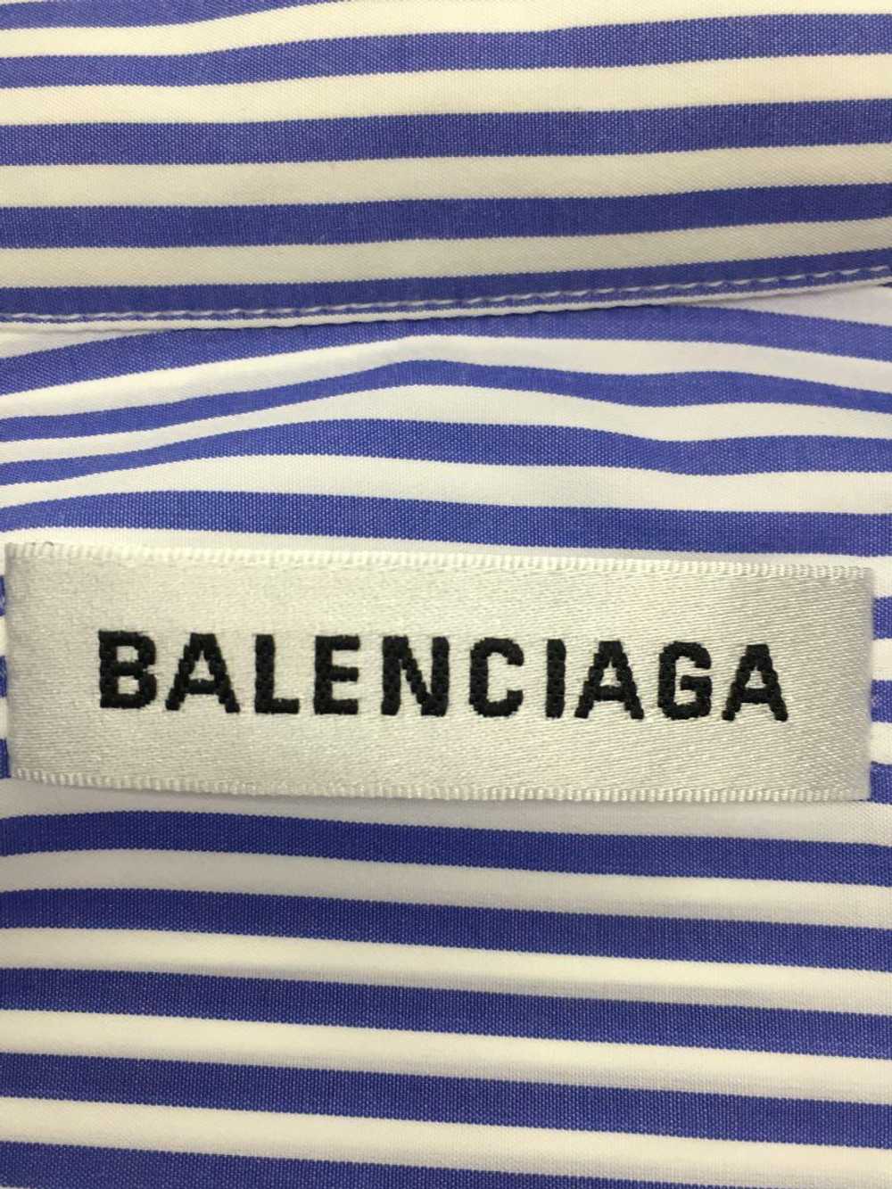 Balenciaga Long Sleeve Shirt 34 Cotton Blu Stripe… - image 3