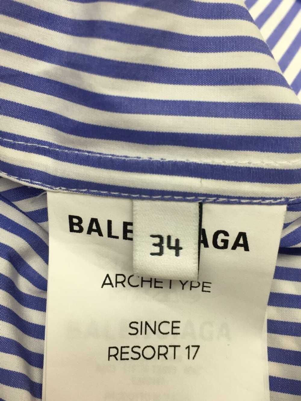 Balenciaga Long Sleeve Shirt 34 Cotton Blu Stripe… - image 4