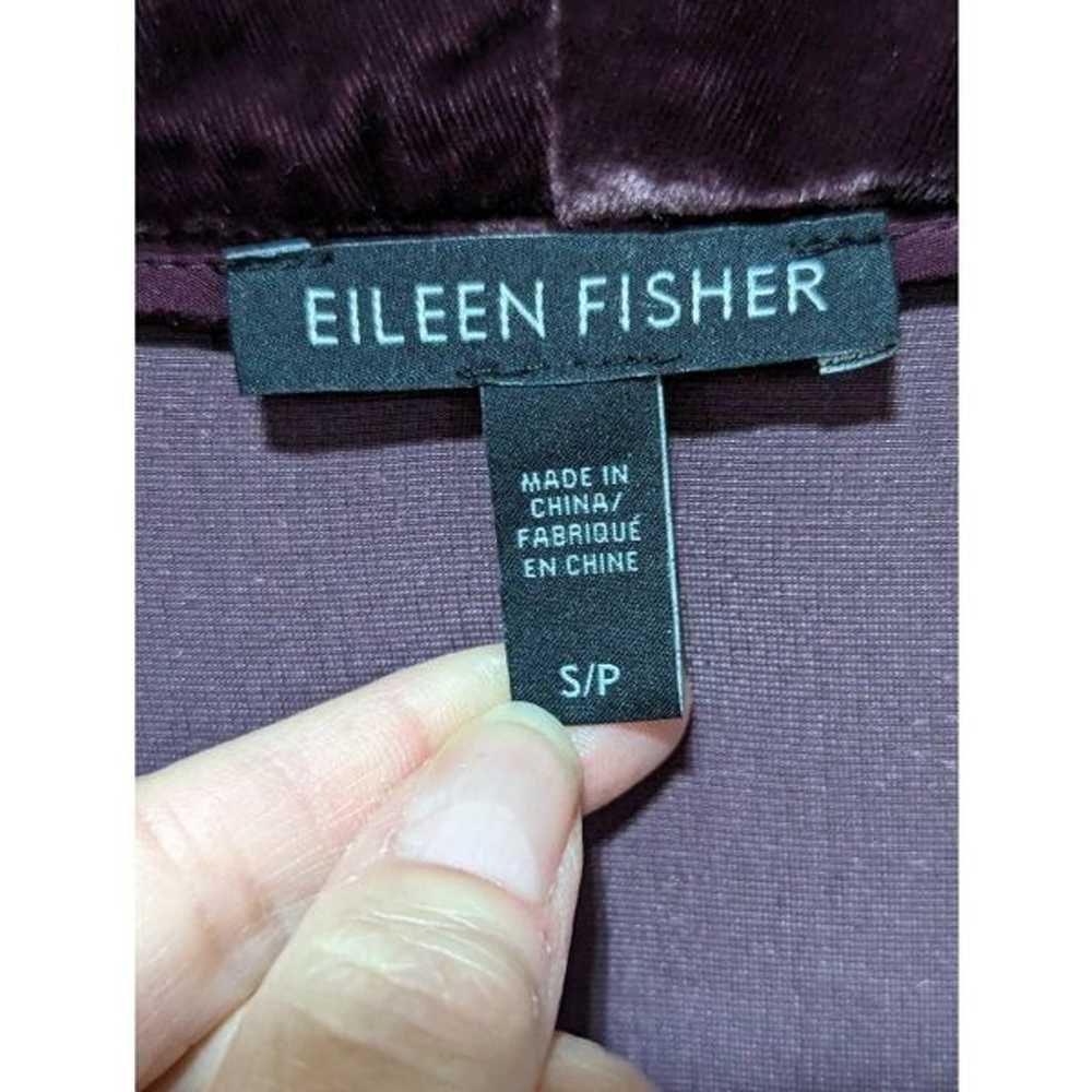 Eileen Fisher Women Plum Rayon Silk Velvet Open J… - image 2