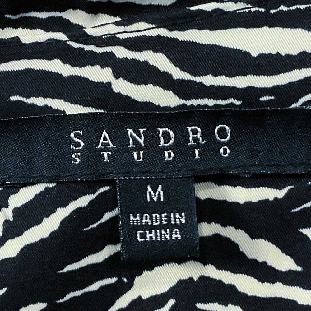 Sandro Womens Jacket size Medium Black Cream Anim… - image 5