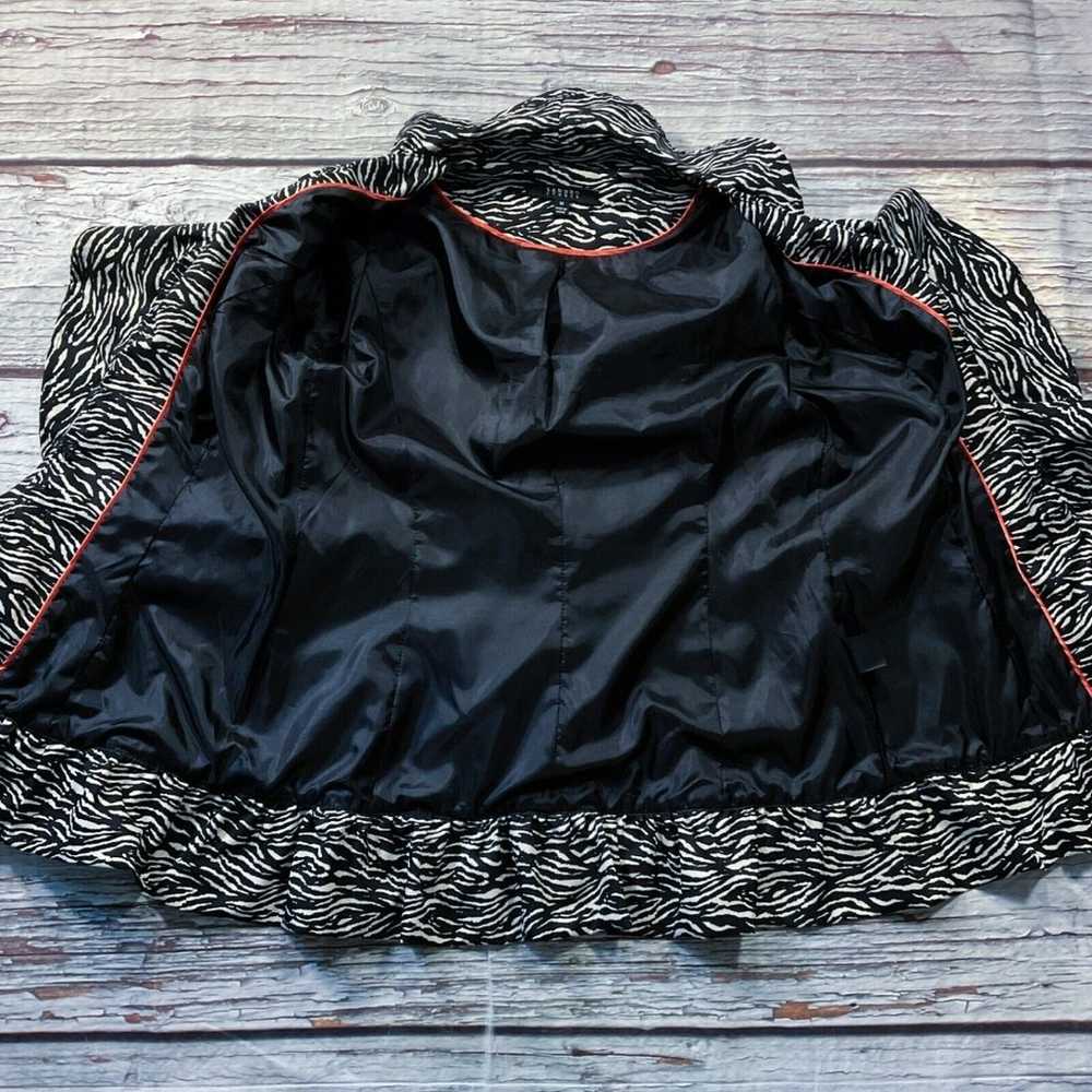 Sandro Womens Jacket size Medium Black Cream Anim… - image 8