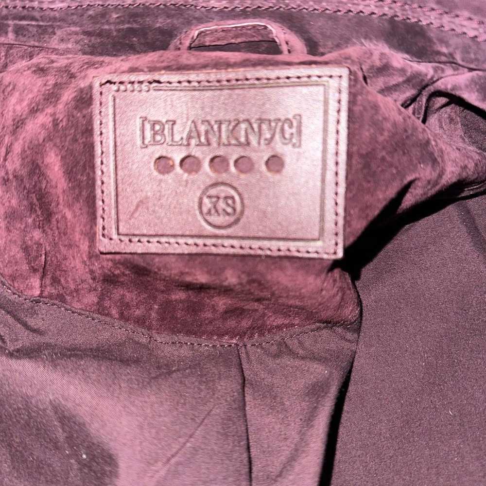 Blank NYC Leather Suede Moto Jacket Burgundy Brow… - image 8