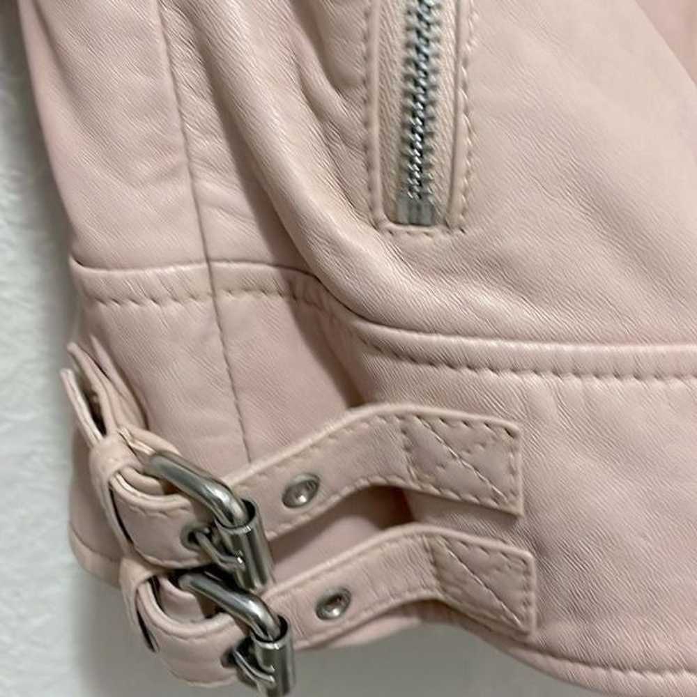 Mango Leather Biker Jacket Blush Pink Size US Sma… - image 10