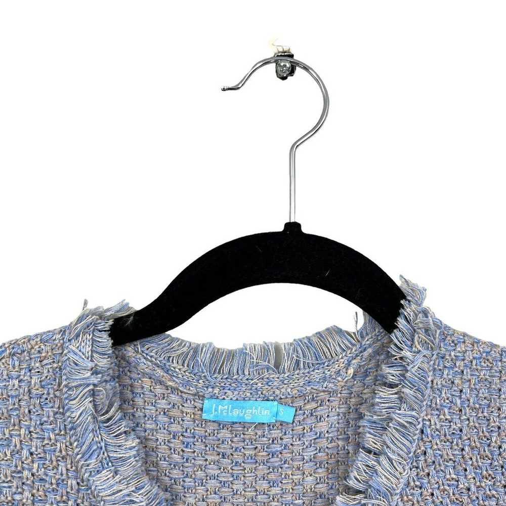 J McLaughlin Tweed Blazer Jacket Fringe Collar an… - image 3