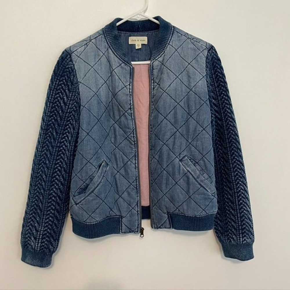 CLOTH STONE ANTHROPOLOGIE ANTHRO Quilted Chambray… - image 3