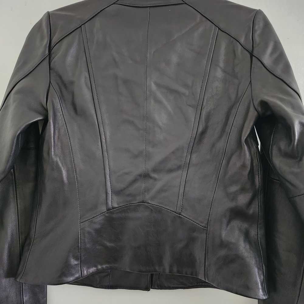 Cole Haan Leather Jacket, Black color, Size XS/TP - image 2