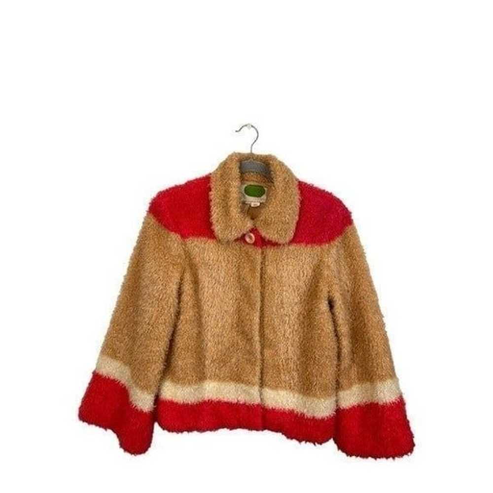 Anthropologie Sherpa pink/tan teddy jacket - image 6