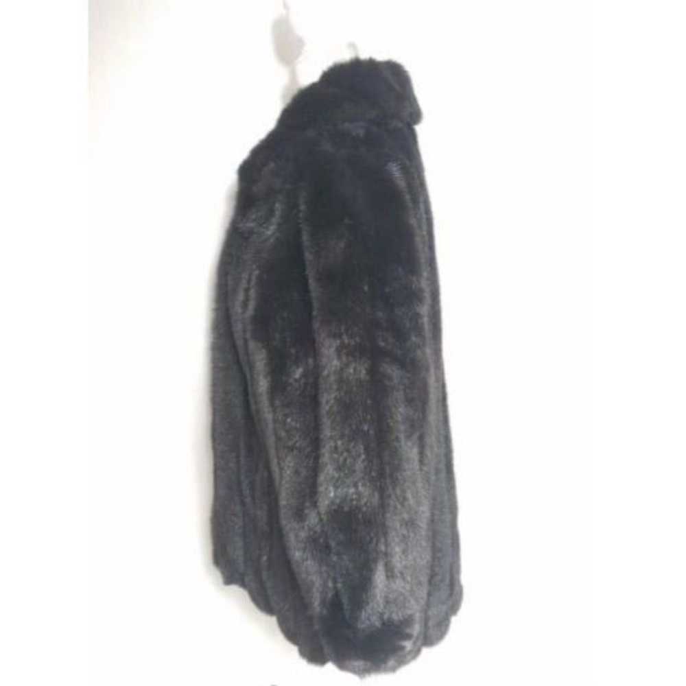 Dennis Basso Womens Faux Fur Coat Black S Full Zi… - image 6