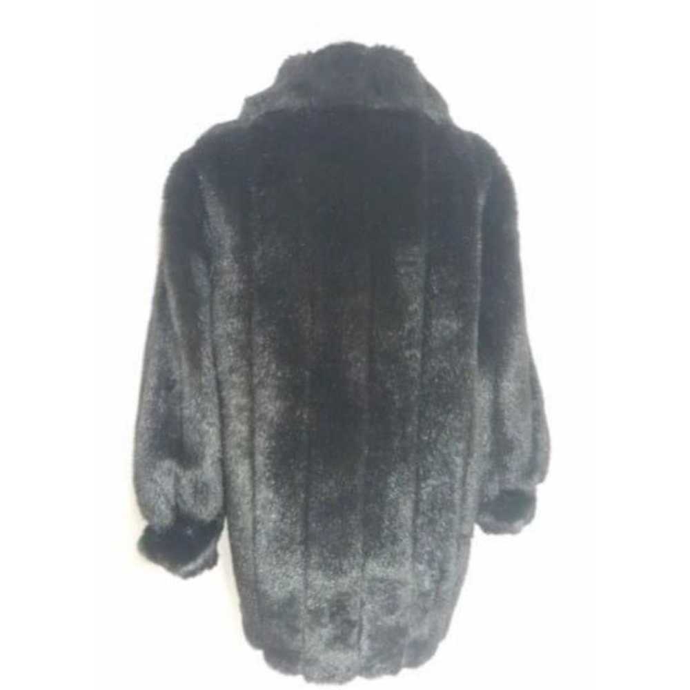 Dennis Basso Womens Faux Fur Coat Black S Full Zi… - image 8