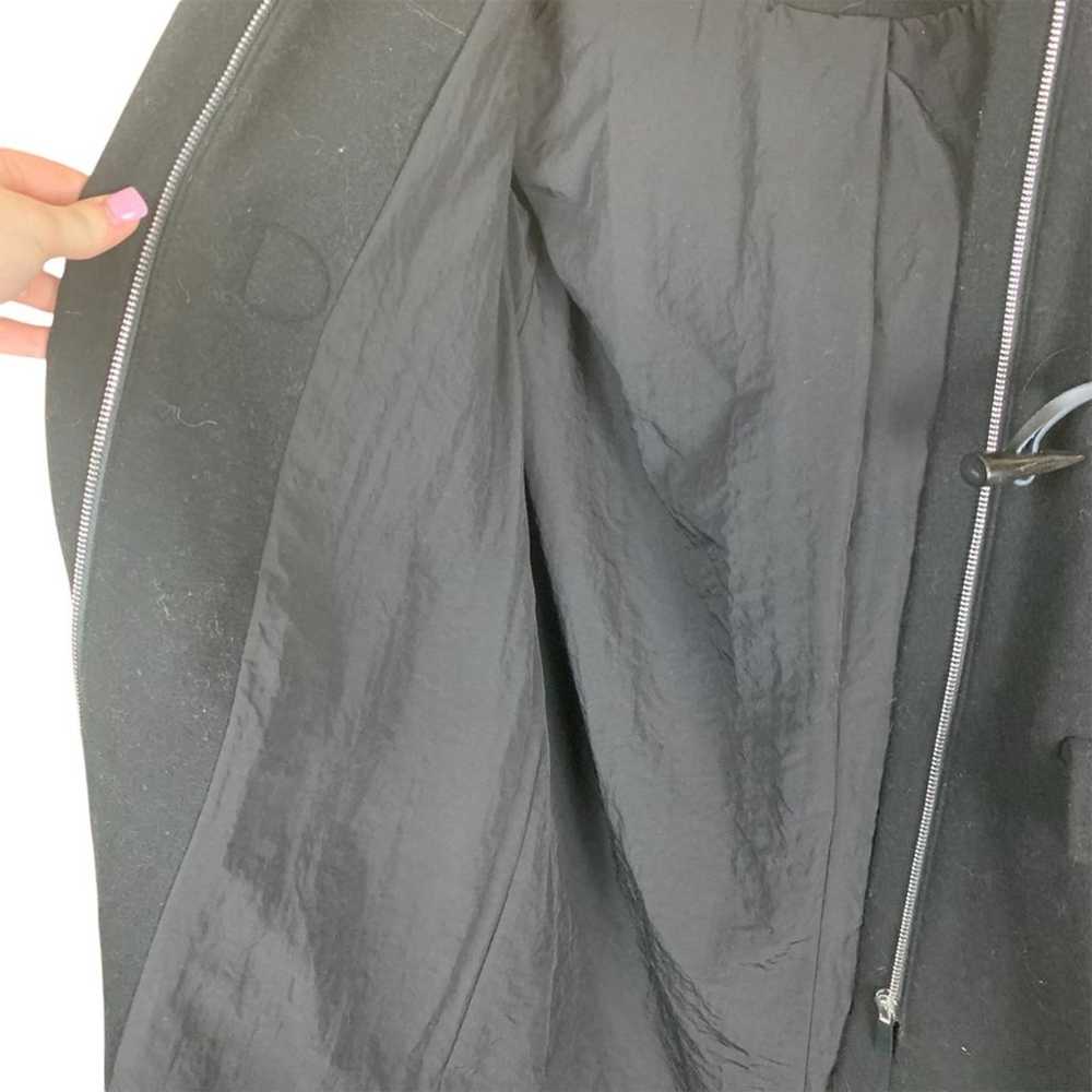 Zara Black Faux Fur Hood Duffel Coat - image 7
