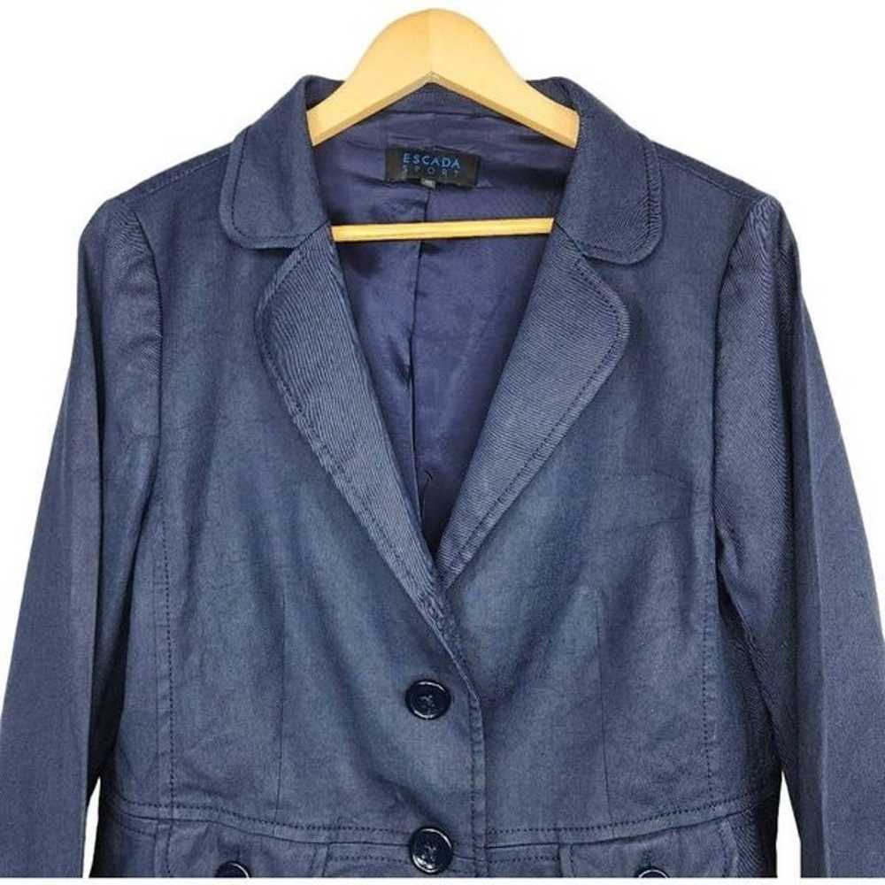 Escada Sport Women's Dark Blue Blazer Size 46/14 - image 4