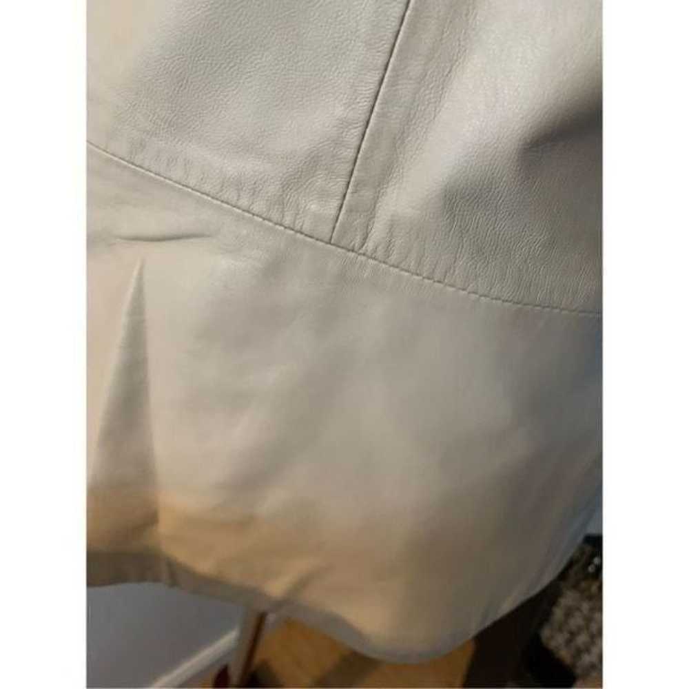 Tahari 100% leather jacket tan/cream size 10 - image 5