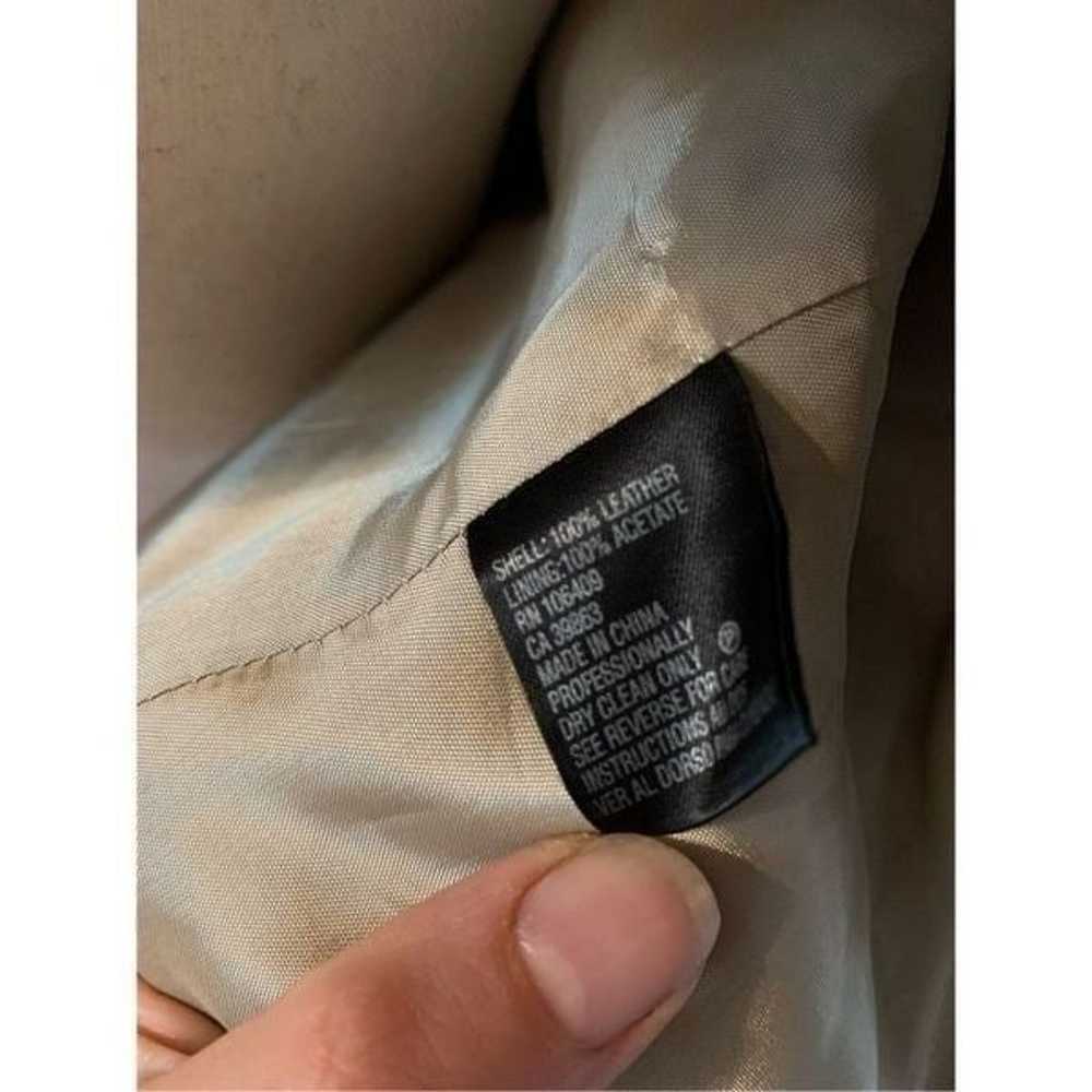 Tahari 100% leather jacket tan/cream size 10 - image 6