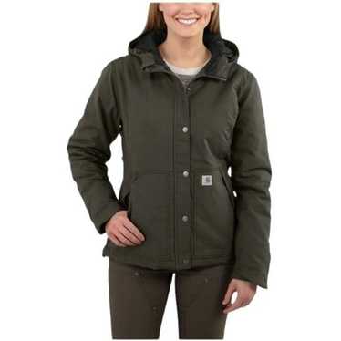 Carhartt Jacket Womens Medium Olive Green Full Zi… - image 1