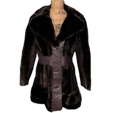 Vintage Tissavel of France brown faux fur coat S
